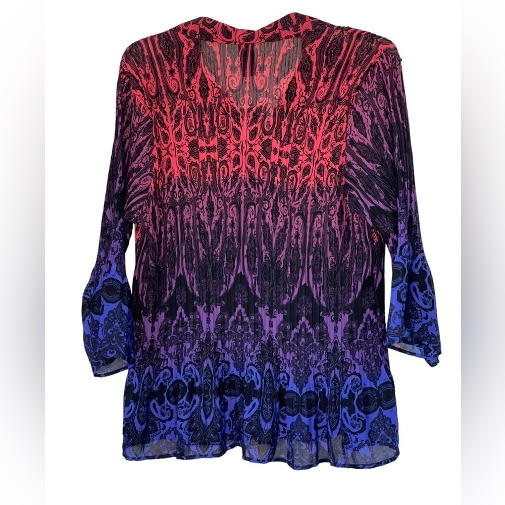 NWT- Liz & Me Multi color sheet blouse- tunic. Size 1X - Picture 2 of 9